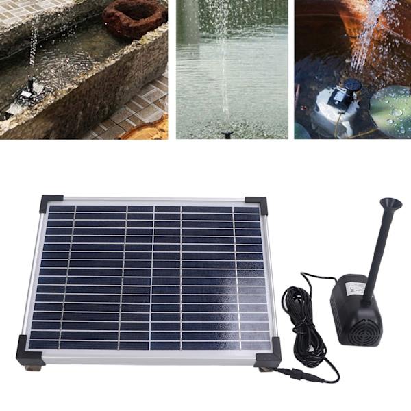 17V/10W Solcellsfontän Hög Effekt Vattenpump med Solpanel Solenergi Pump Kit för Trädgårdsdamm