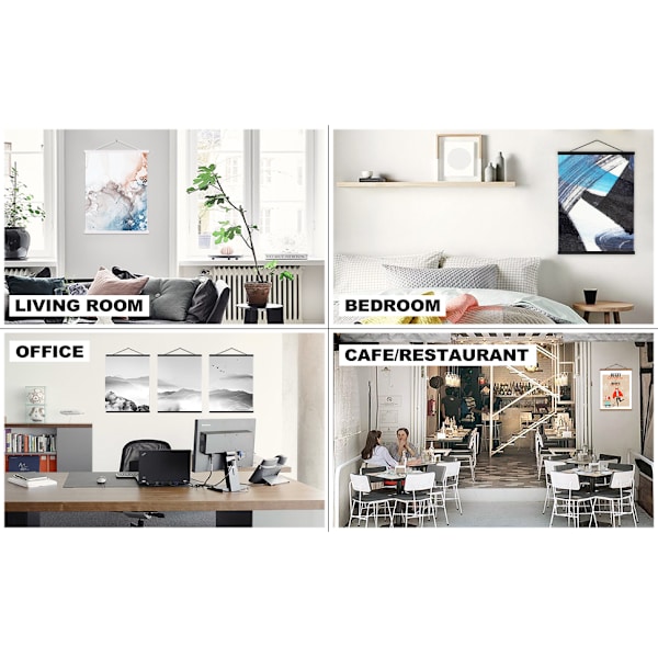 Posterhengende ramme, lys tremagnet lerret kunstverk Pr