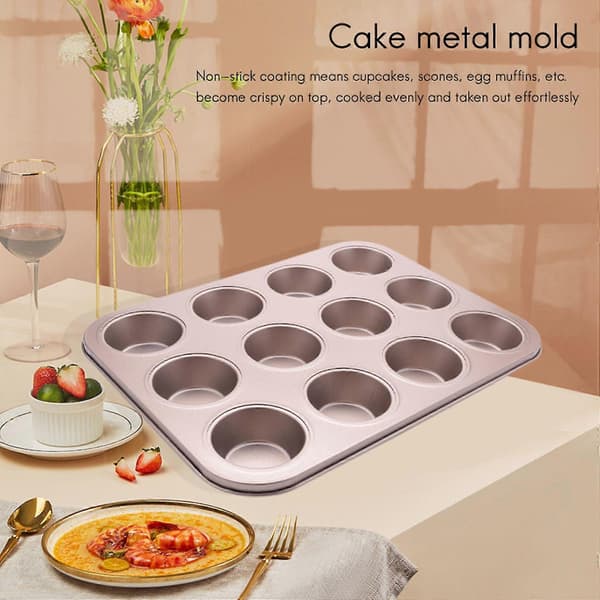 Stekebrett Gull Stor 12-hulls Non-stick Cup Jern Bakeplate Kakeform