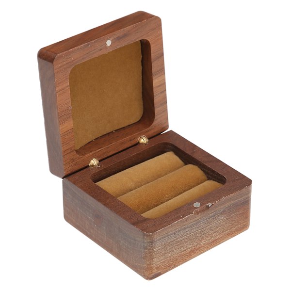 Träringlåda Smyckesförvaring Display Case Organizer för Förslag Bröllopsceremoni