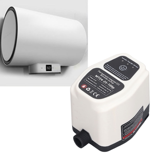 Boosterpumpe 100W 24V 25L Fuld Automatisk Intelligent Sensor Stille Vandtryk Booster Pumpe 100‑240V EU Stik