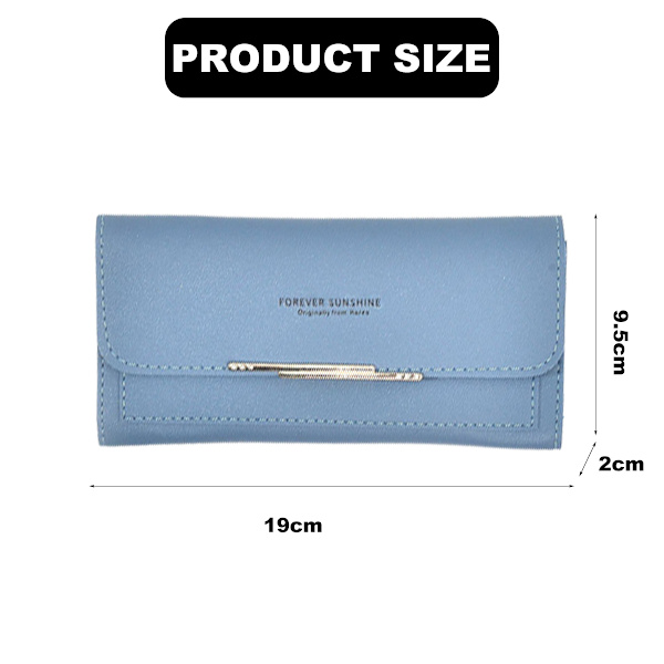 Damepung med stor kapacitet i PU-læder - Lang Clutch
