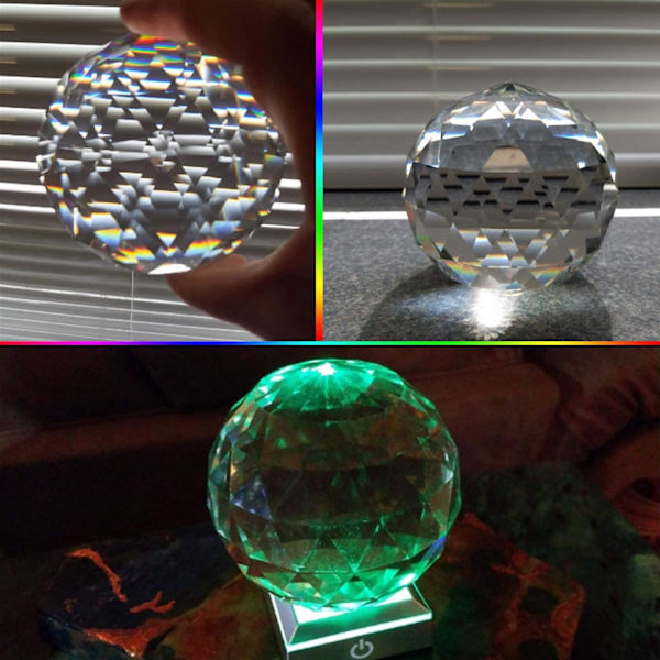 Klar glas kristallkula prisma solfångare regnbågstillverkare, sfär