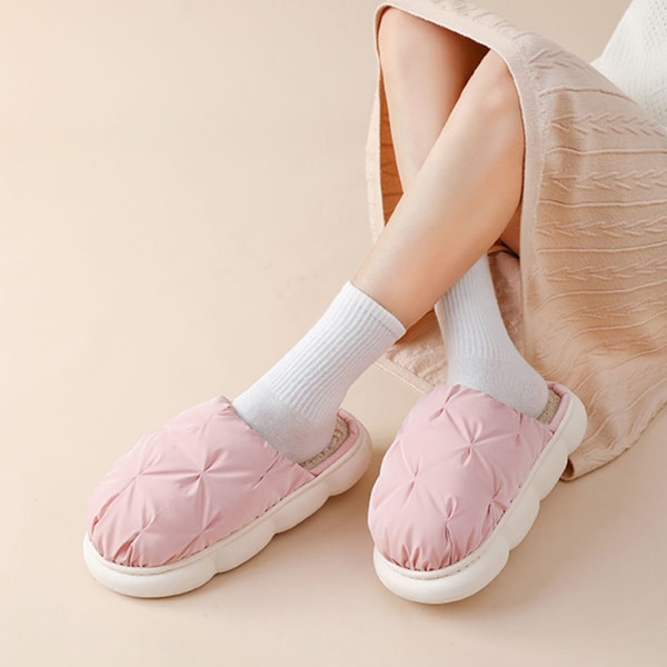 Naisten liukuvat pörröiset kotisaappaat ulko- ja sisäkäyttöön lämpimät plushiset B