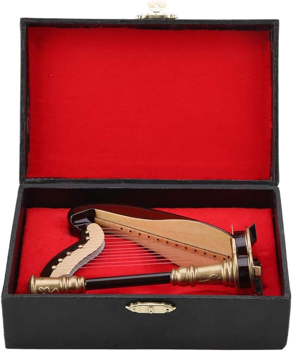 Klassisk Miniatur Harpe Optræks Harpe Træ Miniatur Harpe Replika