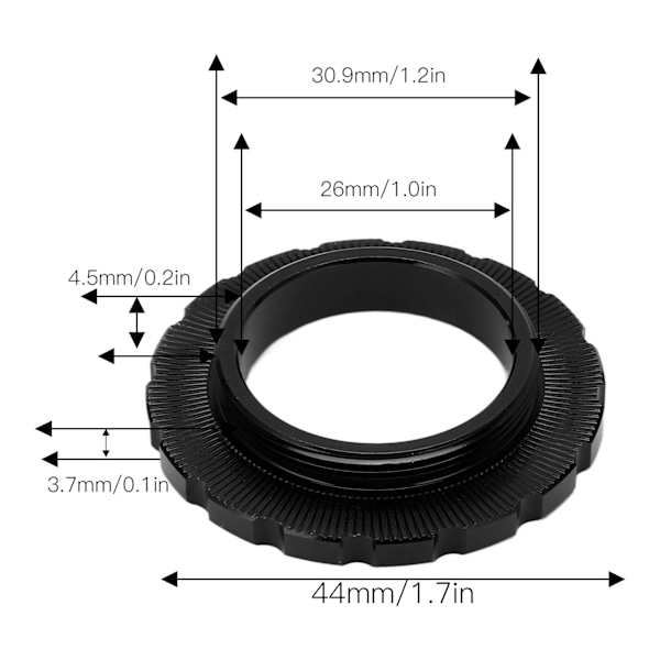 MEIJUN Centerlock låsring Center Lock hjulset nav barrel axel skivbroms låsring för cykel mountainbike svart