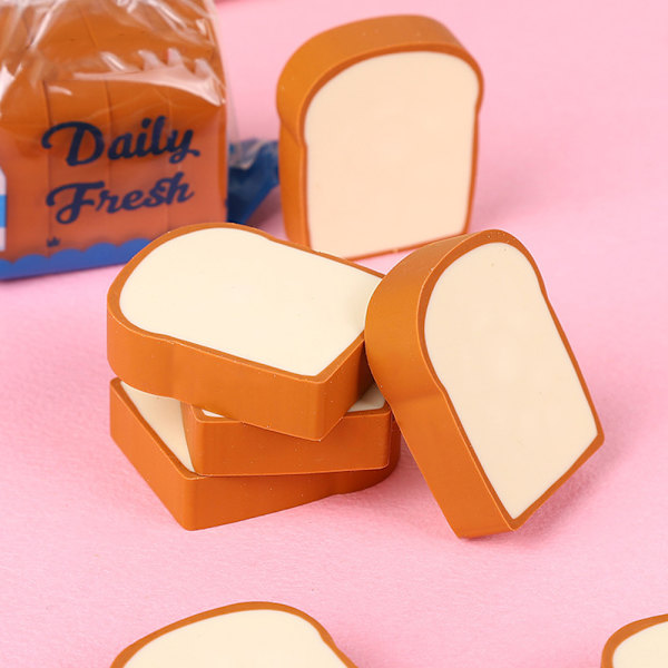 3 stk Kreative Tegneserie Toast Brød Viskelæder Student Modificeret Viskegummi Stor Størrelse Viskegummi