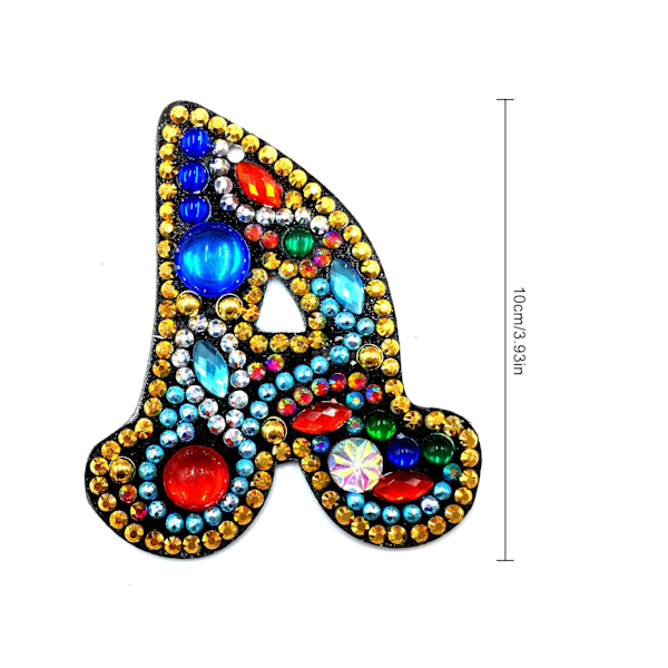 A-Z 26 Bogstav Diamant Farverig Nøglering Fuld Diamant Speciel Form Aqua Diamant Kunst Nøglering efter Nummer