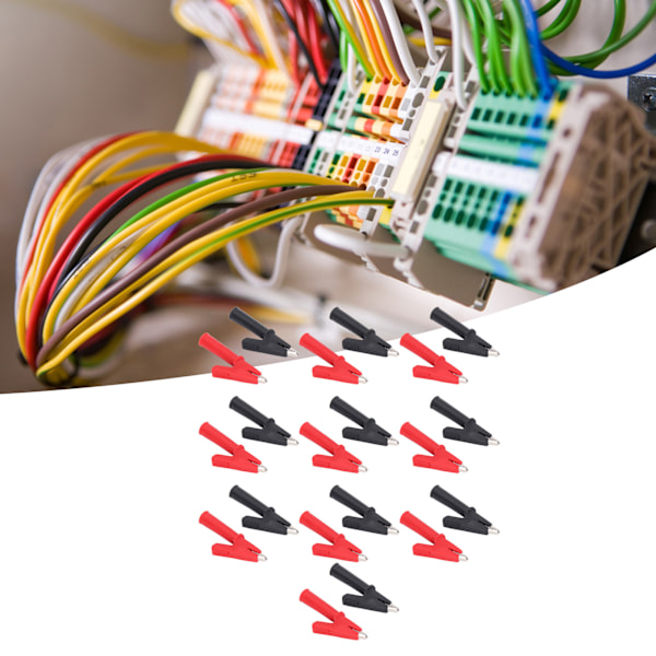 10-pack krokodilklämmor Testverktyg Isolerad Säkerhetsklämma för Elektroniska Instrument