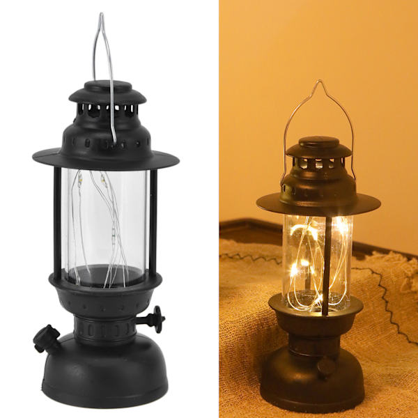 Lykta LED-ljus Dekorativ LED-vindlampa Heminredning för bröllop Födelsedagsfest Karnevaler Svart