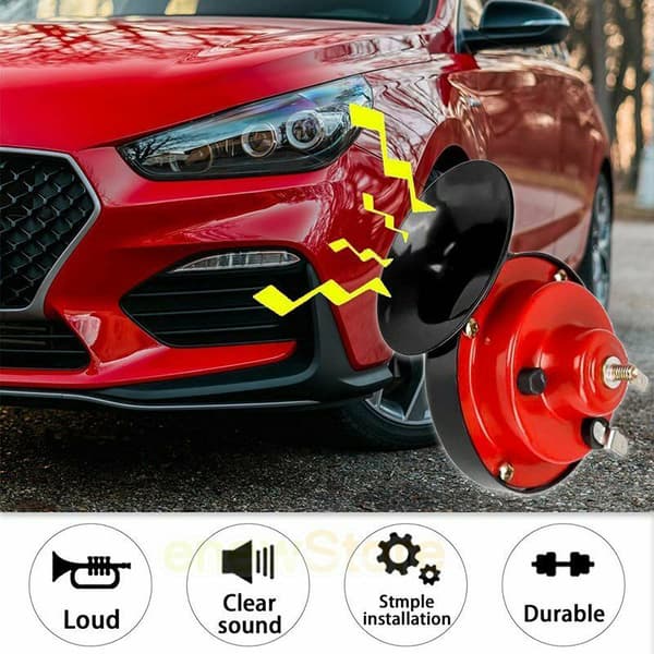 12V biltuta med hög/låg ton generator 2 st