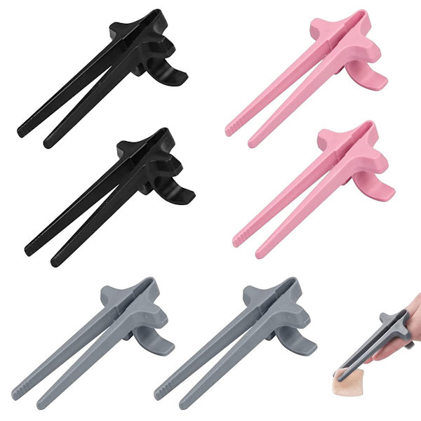 6 st fingerpinnar - Ljusgrå+Svart+Rosa