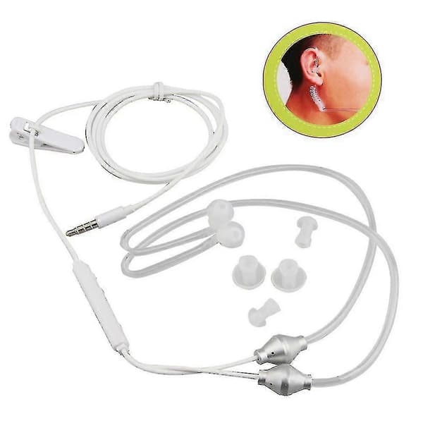 In-ear stereo-headset med luftslang – strålningssäkra hörlurar, nya