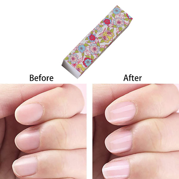 10-pack, nagelbufferblock för naturliga och akrylnaglar, 4-sidig, medelgrov nagelfil (mönster)