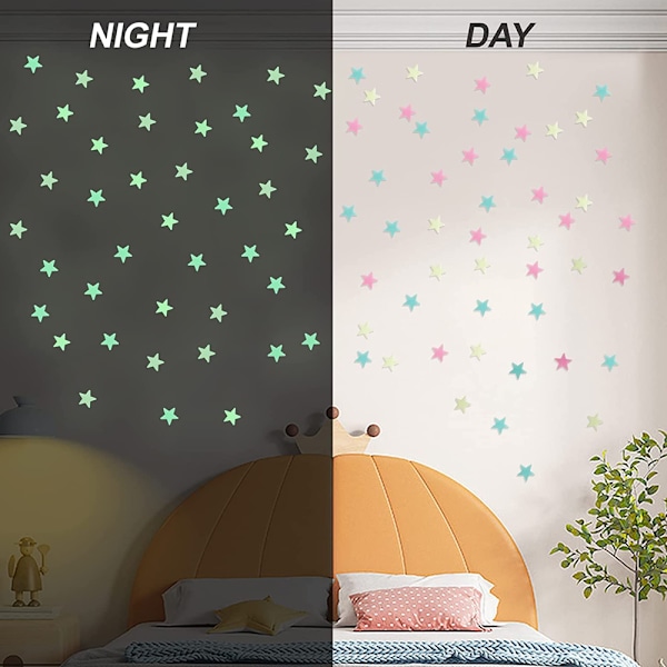 Superljusa Självlysande Väggdekaler, Heminredning med Självlysande Funktioner, Noctilucent Plast för Barnrumsinredning, Takväggsdekoration