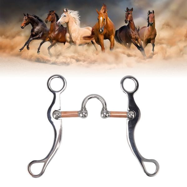 Häst Snaffle Bett Rostfritt Stål Roséguld Pläterad Häst Gag Lös Ring Utomhus Trädgård Odling Häst Mun Bett