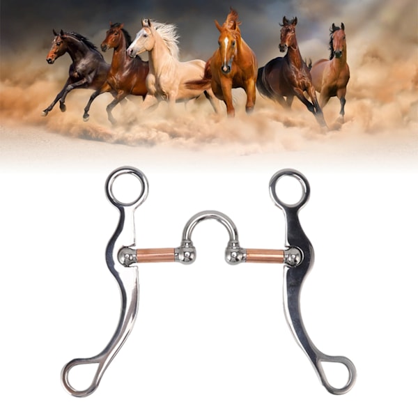 Heste Snaffle Bit Rustfritt Stål Rose Gullbelagt Heste Gag Løst Ring Utendørs Hage Dyrking Heste Munn Bit