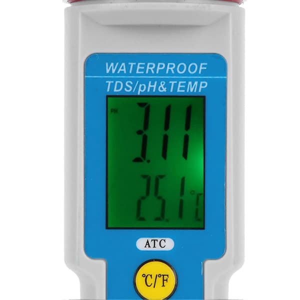 PH-986 3-i-1 vattenkvalitetstestare PH/TDS/TEMP testpenna multifunktionell bärbar mätare