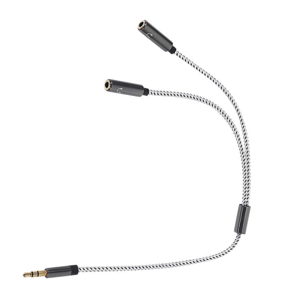 Rexlis (9,8 tommer) 3,5 mm hovedtelefonstik splitteradapter, Aux Stereo Høretelefoner Ørepropper Y Audio Split Ad