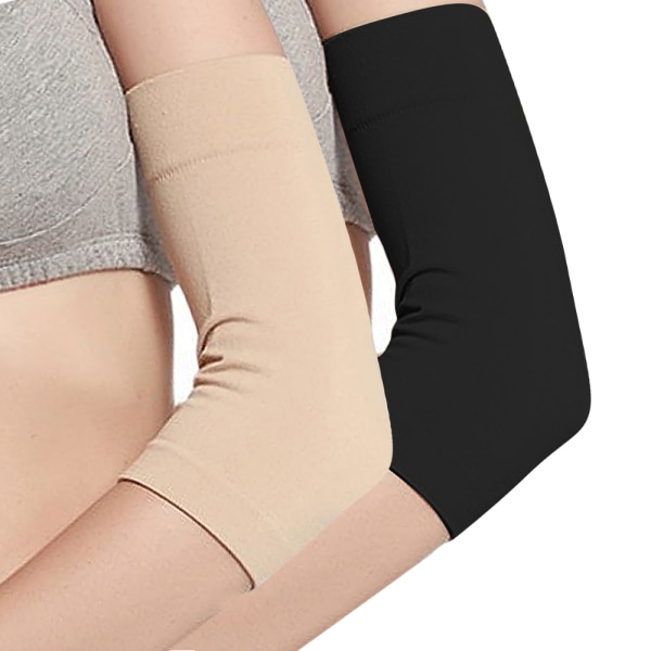4 Par Elbow Warmers - Sort + Hudfarvet - Størrelse M