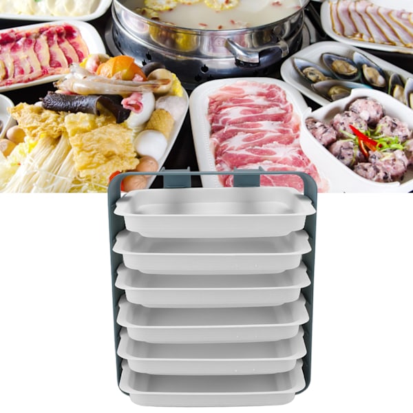 Matfat Rektangulär Sidoträtt Tallrik ABS Serveringsbricka med Fäste för Hemkök