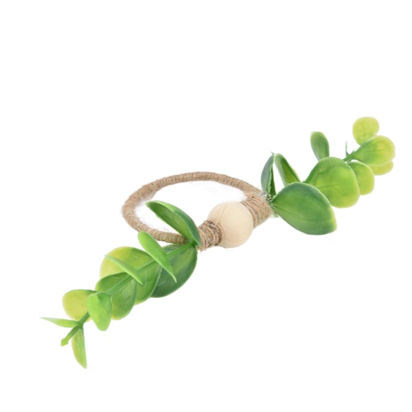 4 stk. Servietringe, Enkle Dekorative Håndlavede Blad-Blomster Servietringe til Bryllupper, Nytårspartier 6632
