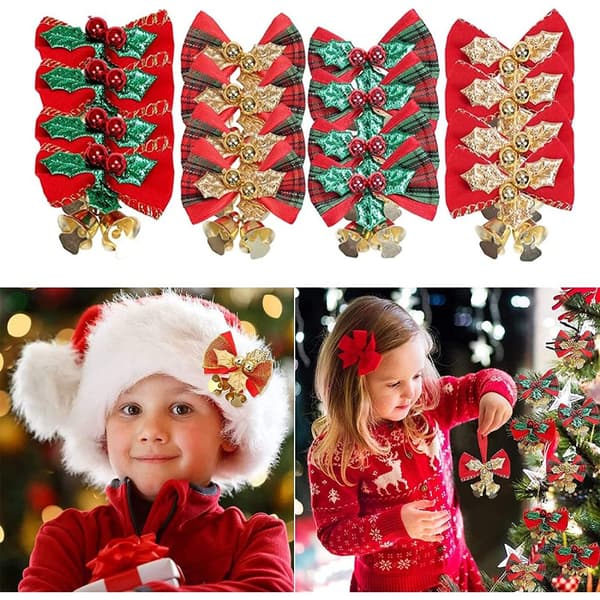 Motedesign for bryllupsdekorasjon, gjenbrukbare miniatyr julepynt med kunstige bær, 4 stiler mykt stoffmateriale perfekt for DIY