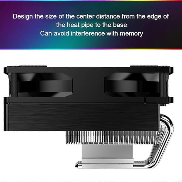 RGB CPU-fläkt kylfläns DC 12V PWM 4-pin LED-kylare för stationär dator