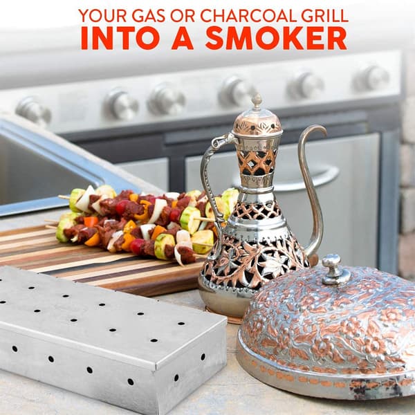 BBQ Transformationssæt, Røgboks i rustfrit stål, Løft din grilloplevelse, Holdbart design for uovertruffen smag, Let at rengøre, 22,2 x 9,6
