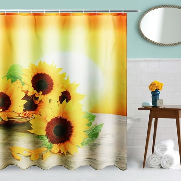 Duschdraperi Vattentätt För Solrosmönster, 180x180cm Hem