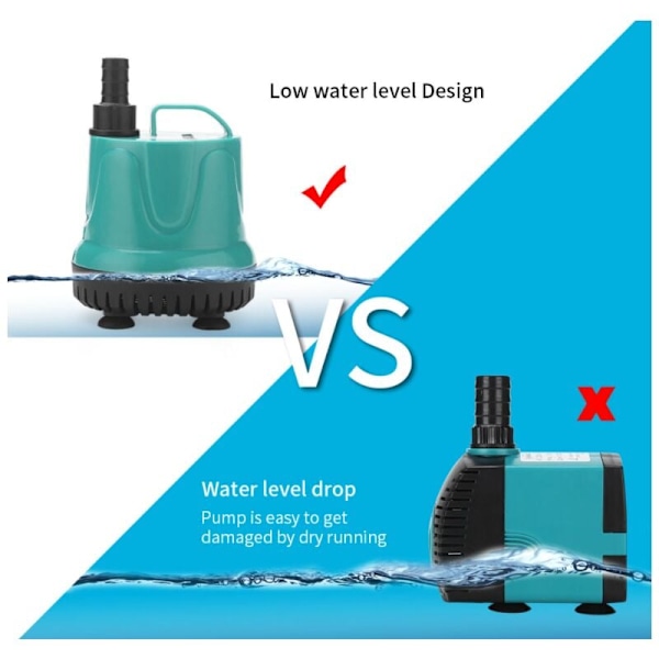Akvarium Dränkbar Vattenpump, Nationell Standard, Minskad Energiförbrukning, Ultra-Tyst Hållbar, Kraftfull Justerbar, Tyst Drift, EB-A600