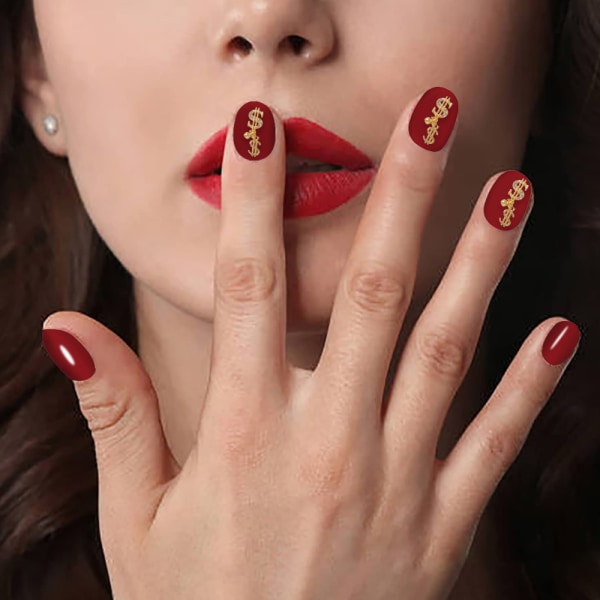 16 st guld dollartecken nagelcharms legering strass för naglar pengar tecken 3d nagelcharms för nagelkonst 3d pengar charms nageldesign