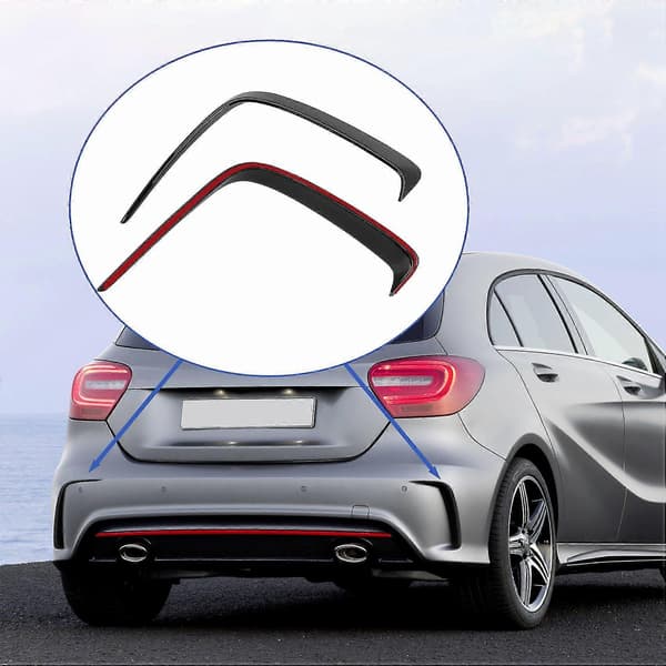 1 par Sort ABS Bagkofanger Splitter Spoilere Canard Til W176 A200 A250 A45 Til Amg 2013-20
