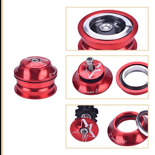Styrehode for sykkel, aluminiumlegering, erstatning, tilbehør (rød)