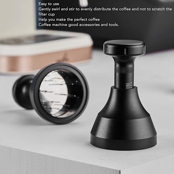 Kaffenål Tamper Kaffe Pulver Rør Omfordeler Værktøj til Hjemme Kaffebutik 53MM Nål
