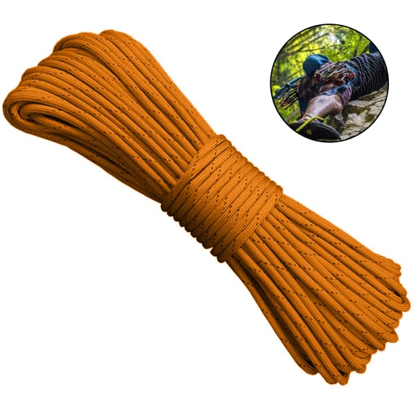 30 m utomhusnödöverlevnadsrep, orange, rymmer 550 pund