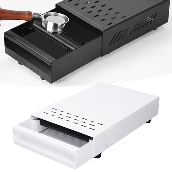 Kaffe Knock Box Skuff Stål Tykkere Kaffe Rest Pulverboks for Husholdning Shop Hvit