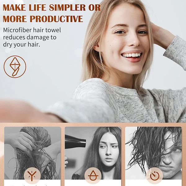 Mikrofiberhårhandduk 1-pack Starkt absorberande Snabbtorkande Mjuk Hårhandduk för kvinnor för tjockt, långt, lockigt vått hår-rött