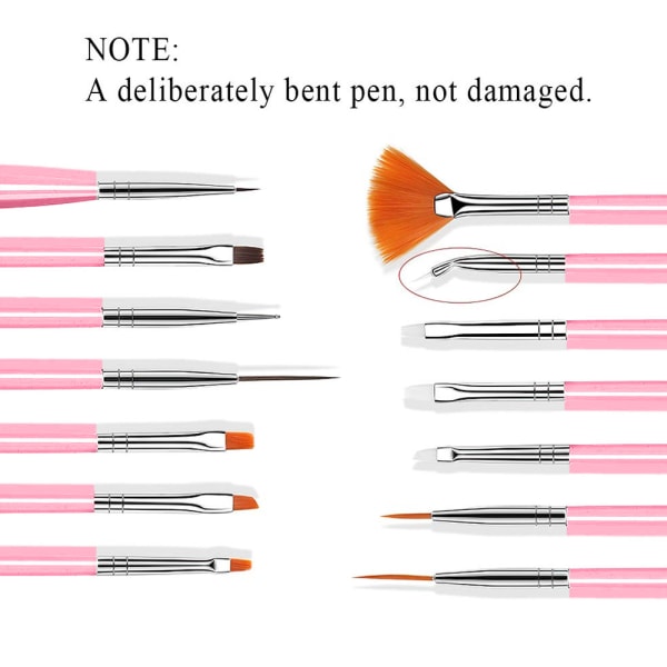 21 st Nail Art Borstar Nail Art Tool Set Resin Palette Nail Art målning pink