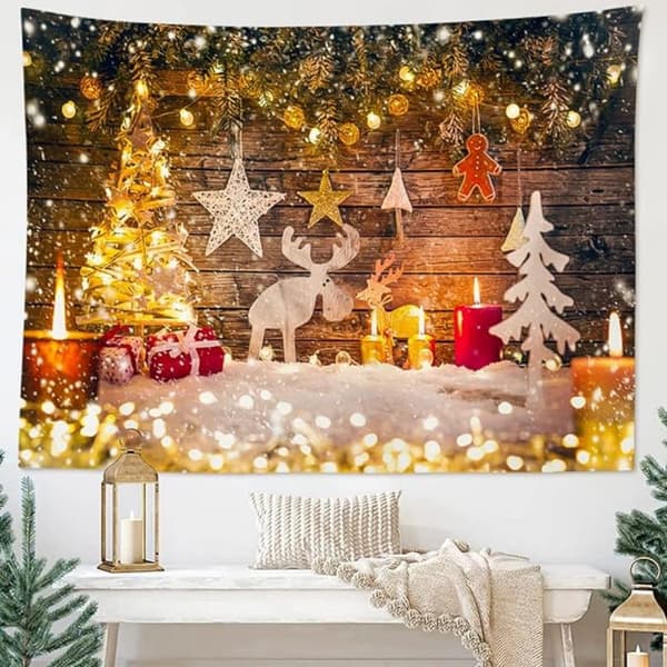 Bakgrundsduk Jul Tomte gobeläng 4 bredd 150*höjd 130CM