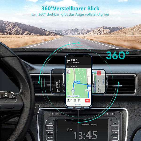 Magnetisk trådløs mobiltelefonholder biloplader