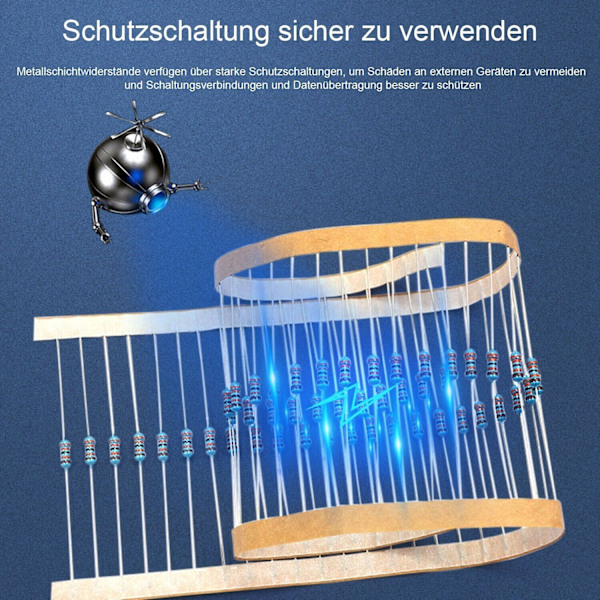 2600 stk Motstander Resistor Metallfilm 1/4W Motstand 1Ω-10MΩ Sortiment Sett