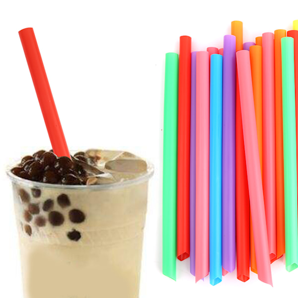 Smoothie-sugrör för olika tillfällen, breda stora sugrör i blandade färger, hållbart material säkerställer säker och robust användning (100 st)