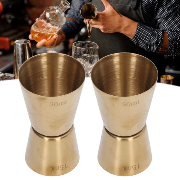 Cocktail Jigger Sett, Målebeger i rustfritt stål, Dobbelt hode, Rustfritt, Holdbart bartenderverktøy for hjemmebar Restaurantbruk, Utsøkt design Lett