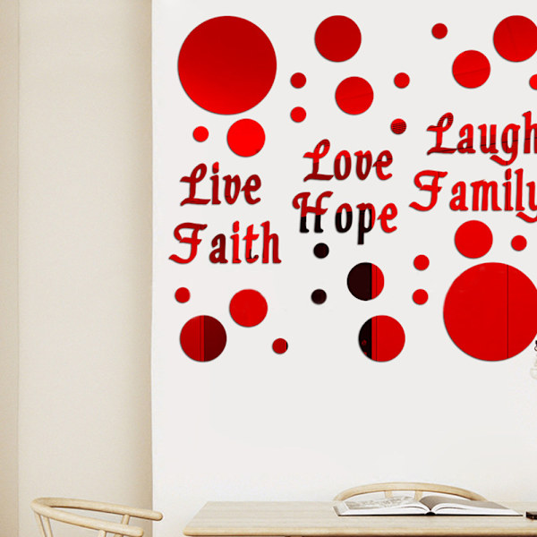 Solid Circle Love Life Laugh Veggdekor