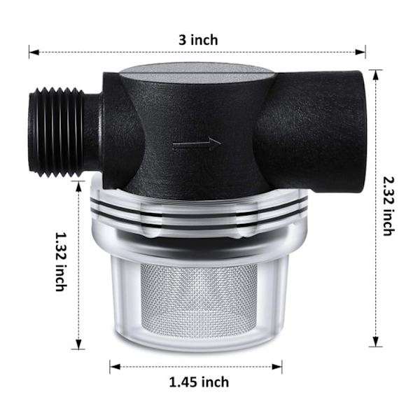 Påskruvbart Pumpfilter RV Marin Membran Vattenpumpssil 1/2i