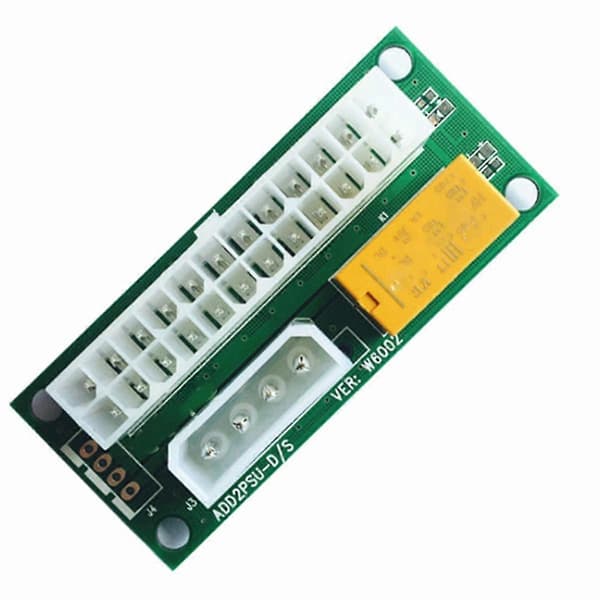 3 stk. 24 Pin Til 4pin Atx Strømforsyning Synkron Synkron Starter Forlængerkort Dobbelt Psu Adapter Til Bt