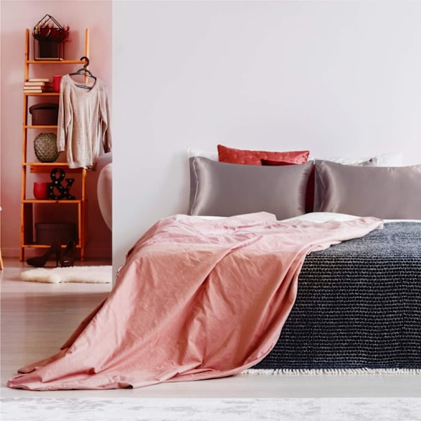 Ylellinen satiininen tyynyliina hiuksille ja iholle, hypoallergeeninen silkkityynynpäällinen takaa kauneusunet naisille ja miehille (50x76 cm, ruusuntaupe)