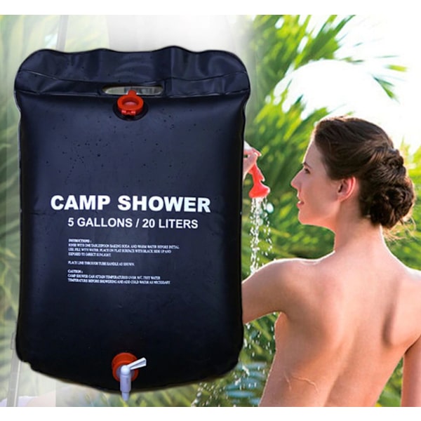 Solardusch Campingdusch 20L Dusch Utedusch Svart Solväskdusch 1168