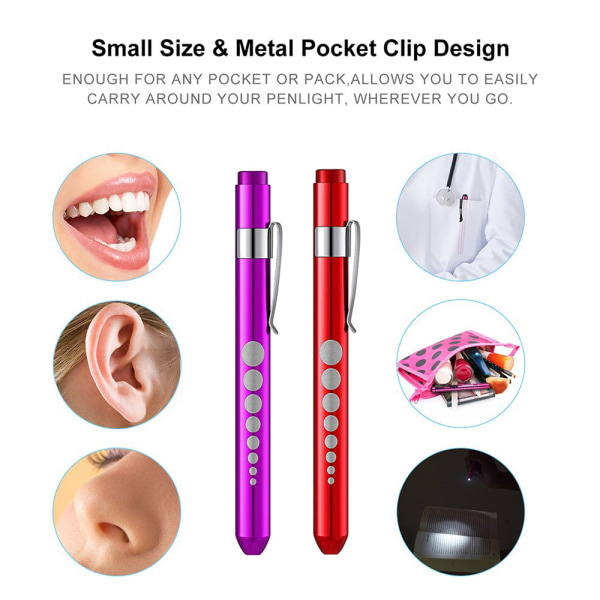 2 stk Pen Lygte Aluminium Legering Pen Lys LED Pen